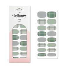 Bellancy 凝膠美甲貼 灰綠格紋 16片 1包, No.02 Green Gray Tartan, 1組