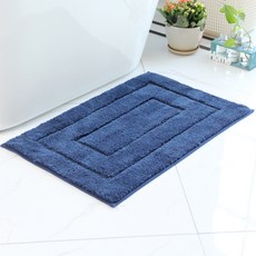 쿠셀러 심플 현관 욕실 카펫 매트 60 x 40 cm, 블루, 1개