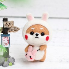 아트조이 DIY 양모펠트 키트, 1세트, 토끼 시바