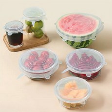 DAILYSHARE 6 件矽膠密封食品蓋, 透明, 2組