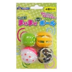 DoggyMan 多格漫 愛貓彩球玩具組, Set 4個, 混合顏色, 1組