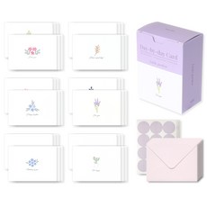 모노라이크 데이바이데이 카드 12종 x 3p + 봉투 36p + 스티커 36p 세트, Little garden, 1세트