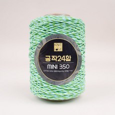 공작표 순면 색사 24합 미니 350 뜨개실, 617 민트 + 라이트그린, 1개