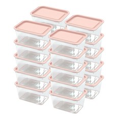 가쯔 심플쿡 냉동밥 도시락통 사각 전자렌지 용기 인디핑크, 20개, 사각 전자렌지 용기 600ml 용기 20p, 20개