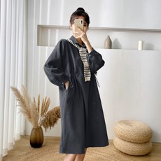 임부용 출산 외출용 포켓 셔츠 긴팔 원피스