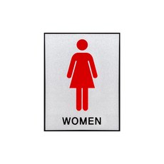 아트사인 부착식 알루미늄 여자화장실 표지판 대형, WOMEN, 1개
