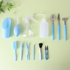 Jmade多肉植物換盆用品 藍色 13件組, 1套