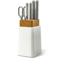 ANZO Home 5種刀具組，含廚房剪刀+主廚刀+三德刀+蔬菜刀+水果刀+刀具座, 廚房剪刀+主廚刀+三德刀+蔬菜刀+水果刀+刀具座, 1組