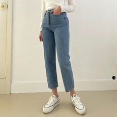 플랜데이 여성용 통기성 린넨 면혼방 난스판 데님팬츠