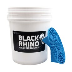 블랙라이노 세차버킷 + 그릿가드 26cm, 버킷(화이트), 그릿가드(블루), 20L