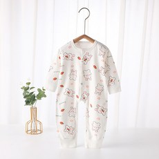 유아용 베베니즈 라운드넥 풀스냅 긴팔 우주복