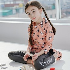 아이엠베베 아동용 귀욤펭귄 상하복 래쉬가드 세트