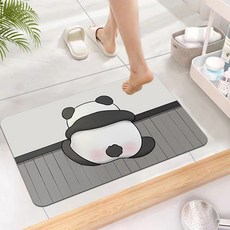 矽藻土廚房和浴室地墊的後視圖, 1個, 胖貓