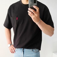 더클래식 남성용 포인트 포켓 반팔 티셔츠