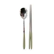 소소모소 마카롱 수저 세트, 올리브, 숟가락 + 젓가락, 1개