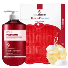 폴메디슨 딥레드 풋샴푸 510ml + 풋브러쉬 + 샤워볼, 1세트