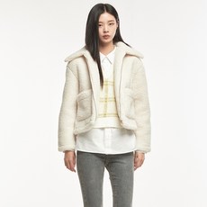 미쏘 여성용 빅카라 덤블 집업 자켓