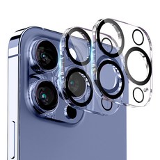 구스페리 빛번짐 차단 블랙써클 풀커버 휴대폰 카메라 렌즈 강화유리 보호필름, 2개