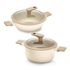 리벤스 인덕션 퍼펙트 세라믹 냄비세트 2개, 혼합색상, 양수냄비 24cm + 전골냄비 24cm, 1세트