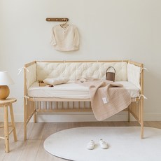 유아용 작은별 워싱 고밀도 침대쿠션 쁘띠라뺑 에코베어 호환 대형, 크림, 크림