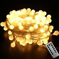 LED 리모트 앵두 캠핑 스트링라이트 80구 10m USB, 웜화이트