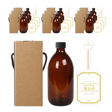 병도매닷컴 갈색커피병 500ml + 블랙캡 + 병라벨 로얄밀크티화이트 + 캡라벨 로얄밀크티화이트봉인 + 박스, 10세트