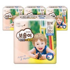 보솜이 액션핏앤모션 팬티형 기저귀 남아용 점보, 80매