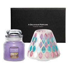 Yankee Candle 小罐香薰蠟燭+馬賽克 Jashade 禮品套組, 天葉, 檸檬薰衣草
