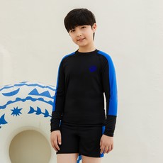 베이직엘르 남아용 배색 포인트 래쉬가드 세트 BEB-X703K