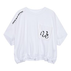 보브 여성용 포켓 포인트 와이드 반팔 티셔츠 7151240505