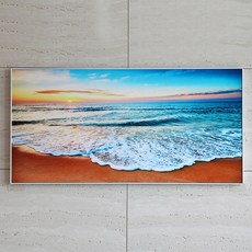 조아트 인테리어 벽걸이 액자 아침바다파도, 화이트