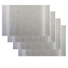 솔리드룸 스트라이프 포인트 스퀘어 테이블매트 4p, 화이트, 45 x 30 cm, 4개