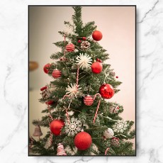 RYMD 메리 크리스마스 트리 포스터 + 수지 액자, 블랙