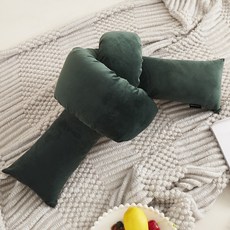 모모 일자 롱 꼬임 매듭 바디필로우, 다크그린