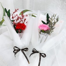 노블리 프리져브드와 비누꽃 카네이션 한송이 + 감사카드 + 용돈봉투 2종세트 + 쇼핑백, 레드, 핑크, 1세트 레드, 핑크, 1세트