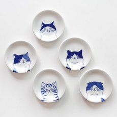 니코트 큐티네코 앞접시 12.5cm 세트, 1개, 접시 5종, 혼합색상 1개, 접시 5종, 혼합색상