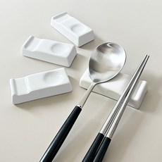 아루아 도자기 수저받침, 화이트, 4개