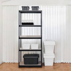 아임랙 심플랙라인 무볼트 조립식 철제 앵글 선반, 블랙, 5단