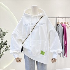 심플한 끈 캐주얼 빅사이즈 임산부 후드티