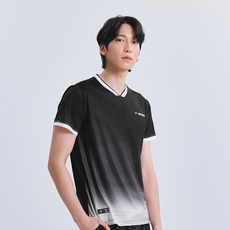 빅터 남성용 V Motion Black 배드민턴 반팔 상의 VT25AGW004M