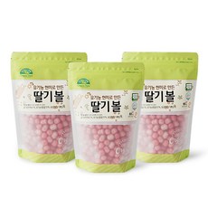 오가닉스토리 유기농 현미로 만든 딸기볼, 65g, 3개
