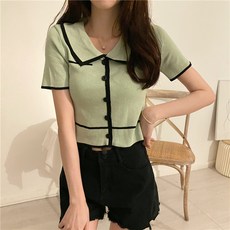 몬드스팟 여성용 카라 크롭 여름 가디건 MO29
