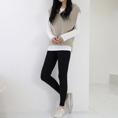 프롬코 여성용 뱃살커버 스판 하이웨스트 기모 레깅스 FRC-29