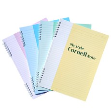 마이스타일 2단 코넬노트 4종 세트, pink, blue, green, yellow, 1세트 pink, blue, green, yellow, 1세트