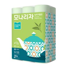 mona lisa. 綠茶三層捲筒衛生紙 Set 30捲, 25公尺, 25m, 1袋