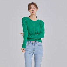 미쏘 여성용 크롭 잔골지 가디건