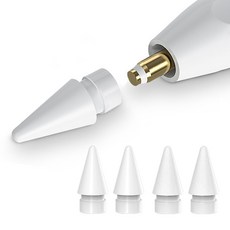 뷰씨 애플펜슬 1/2세대 펜촉 호환 기능성 교체용 팁 HB 2p + 2B 2p, 화이트, 1세트