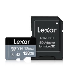 렉사 메모리 카드 SD 마이크로 고프로 액션캠 드론 4K 전용 microSDXC UHS-I 1066배속, 128GB
