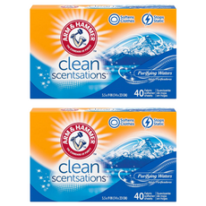 ARM&HAMMER 柔軟香衣紙, 40片, 柔軟衣物, 防靜電, 40張, 2盒