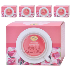 Magnet 曼寧 健康花草 玫瑰花茶, 優雅清香, 獨立包裝, 無咖啡因, 15包, 2g, 5盒